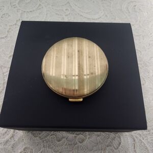 Vintage Circa 50s Merle Norman Gold Color Metal Compact W Mirror. Made in USA.